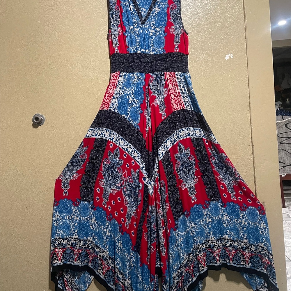 Bila Blue and Black Patterned Garment